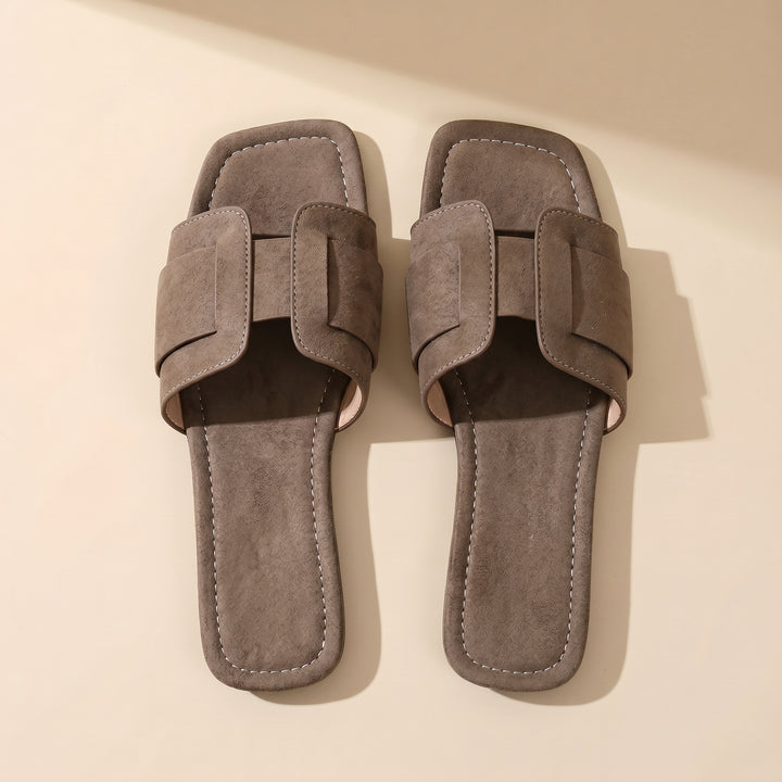 Gia Square Toe Suede Sandal