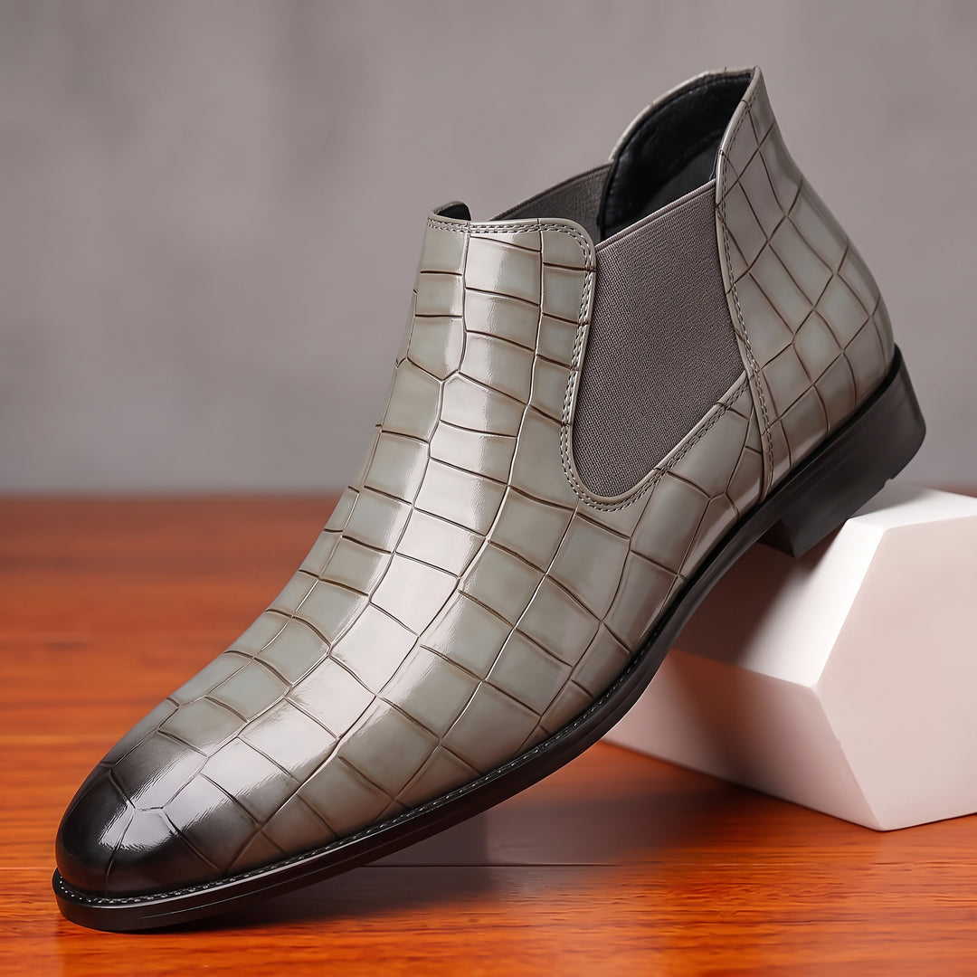 Hatcher Crocskin Chelsea Boots