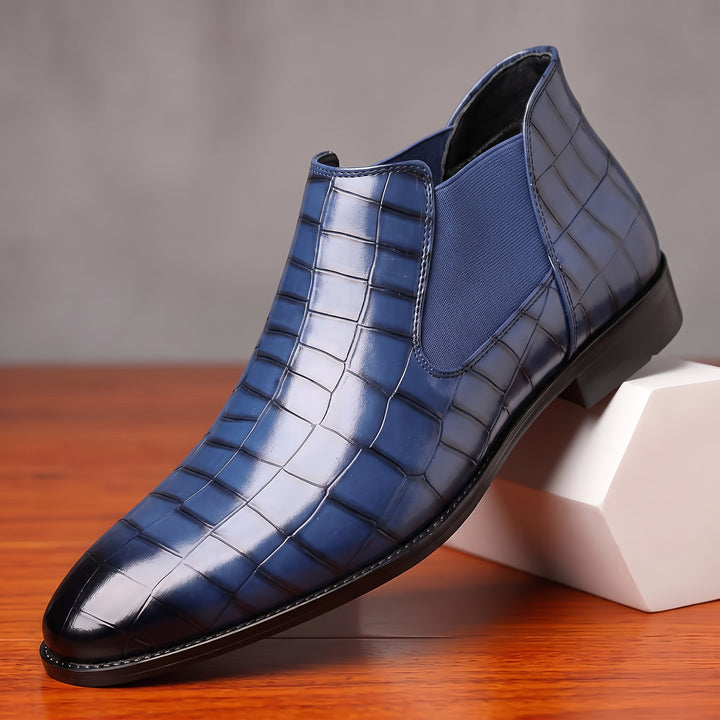 Hatcher Crocskin Chelsea Boots