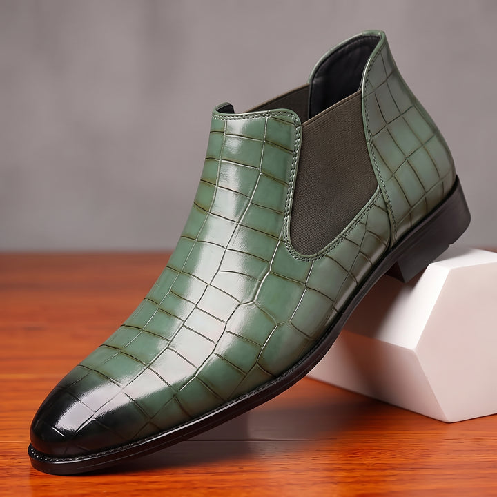 Hatcher Crocskin Chelsea Boots