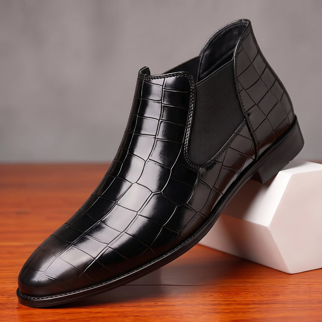 Hatcher Crocskin Chelsea Boots