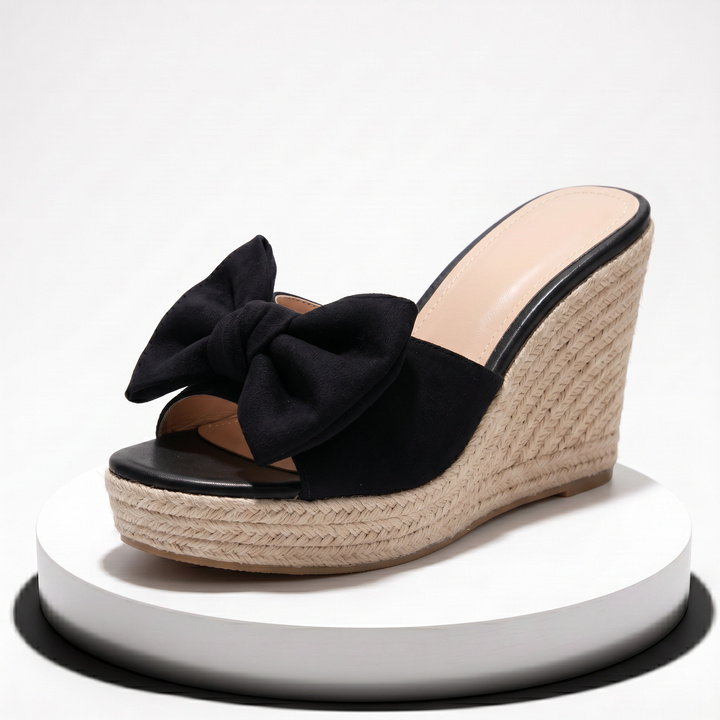 Rene Bow Wedge Sandal
