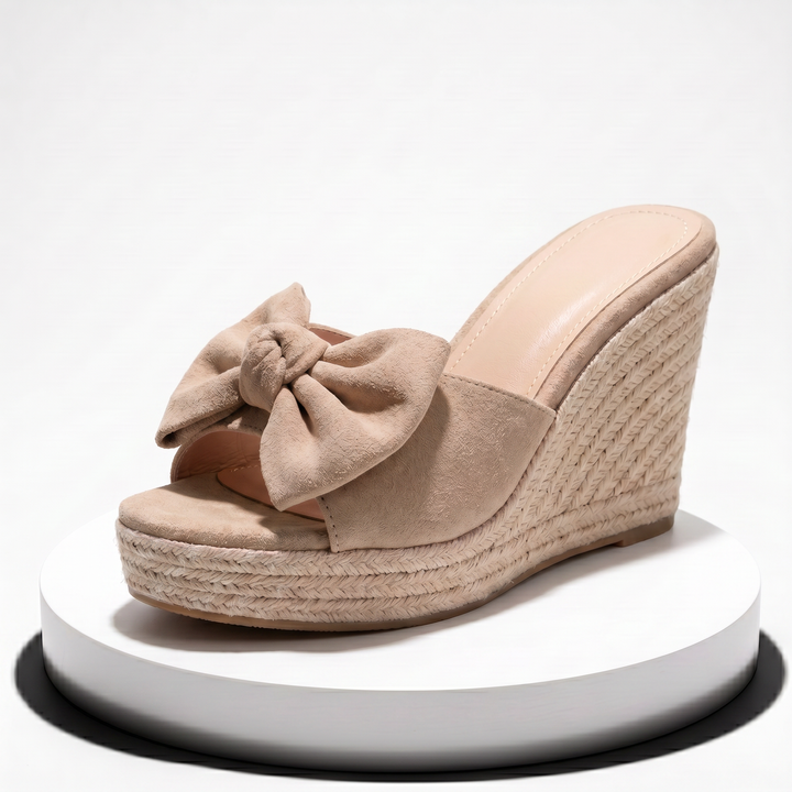 Rene Bow Wedge Sandal
