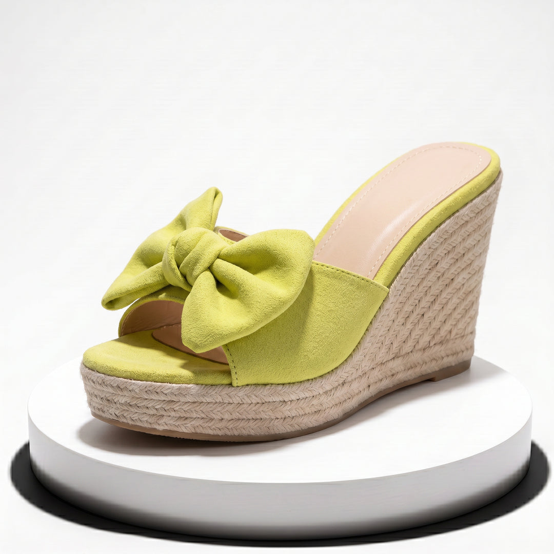 Rene Bow Wedge Sandal