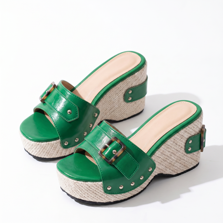 Josephine Leather Wedge Sandal