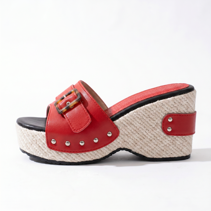 Josephine Leather Wedge Sandal