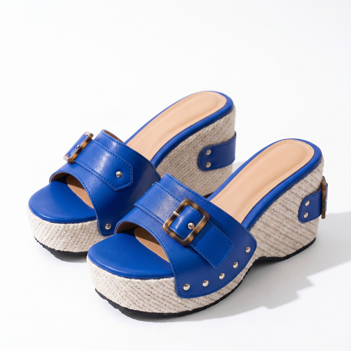 Josephine Leather Wedge Sandal