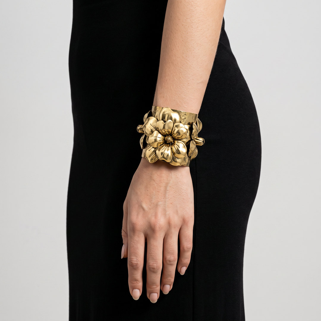 Roseline Floral Bangle Cuff